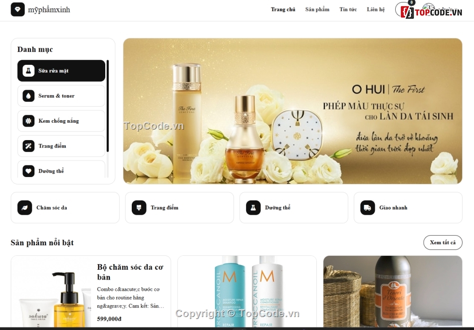 mỹ phẩm,bán mỹ phẩm,Website bán mỹ phẩm